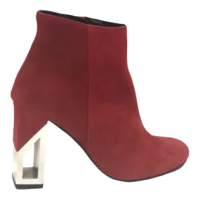ALBANO 925 Red Suede Ankle Boots