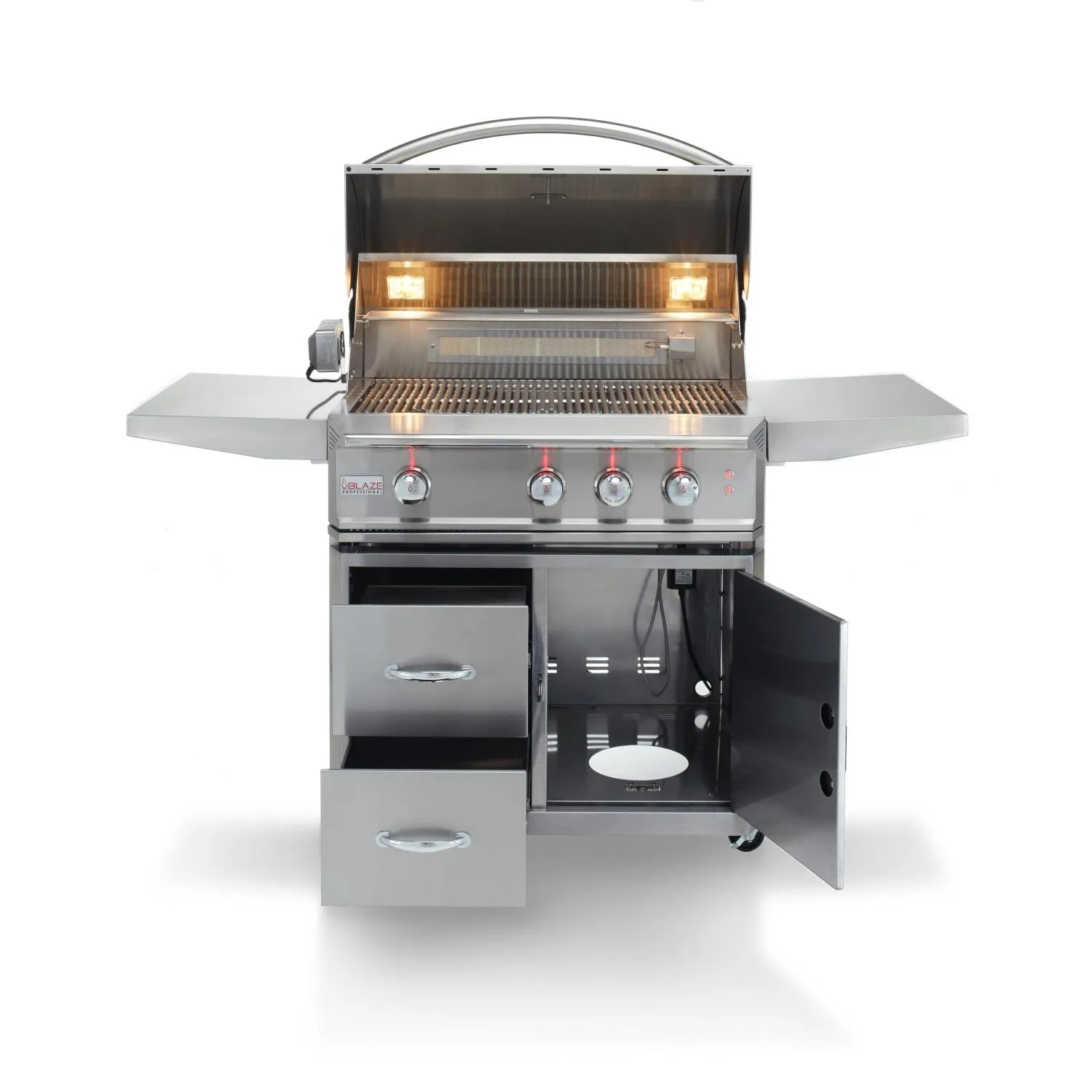 Blaze Professional LUX 34-Inch 3-Burner Freestanding Liquid Propane Gas Grill With Rear Infrared Burner