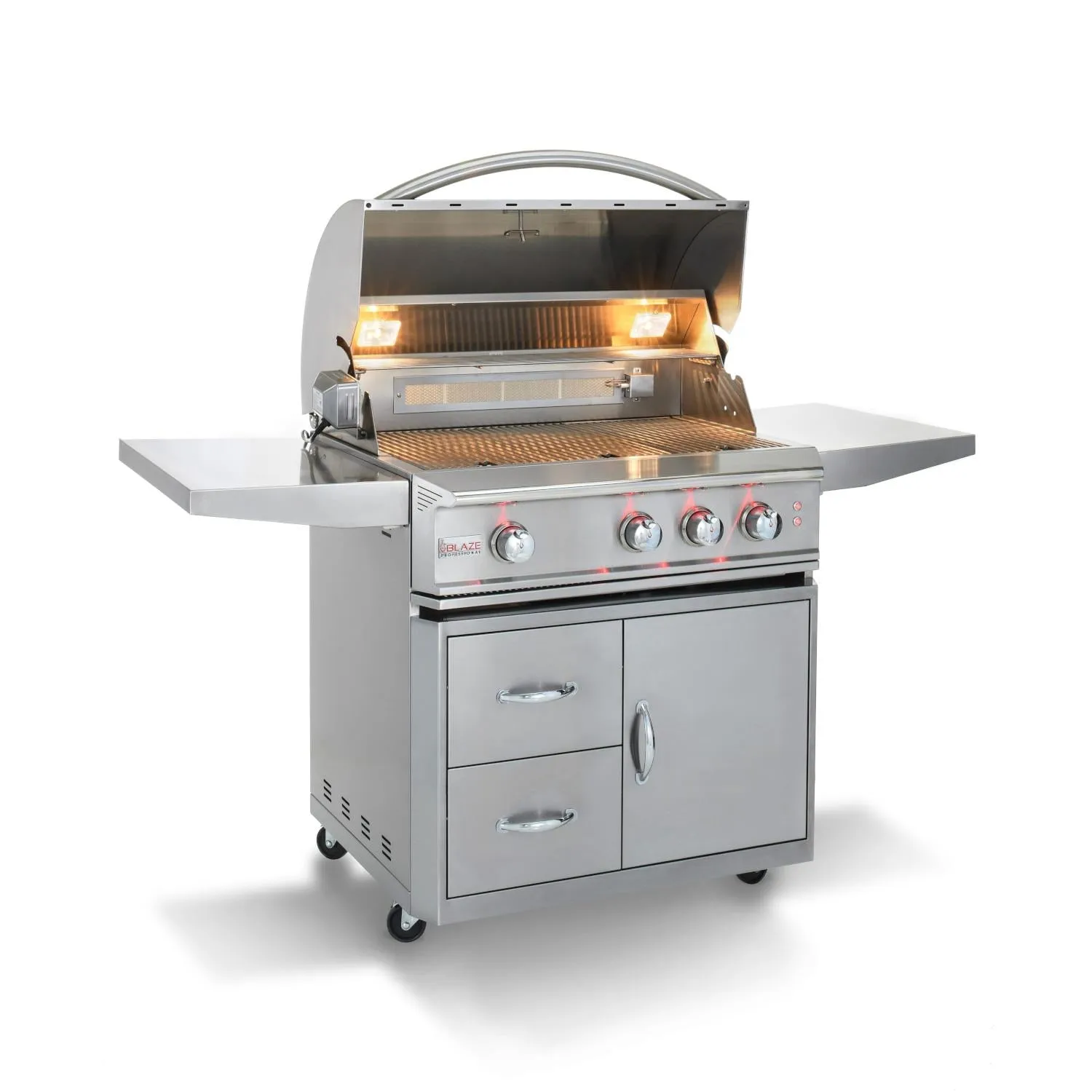 Blaze Professional LUX 34-Inch 3-Burner Freestanding Liquid Propane Gas Grill With Rear Infrared Burner
