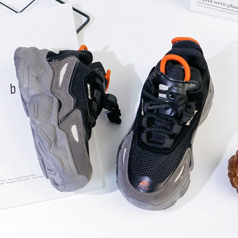 Children Shoes Clunky Sneakers Breathable Mesh Running Sports Shoes