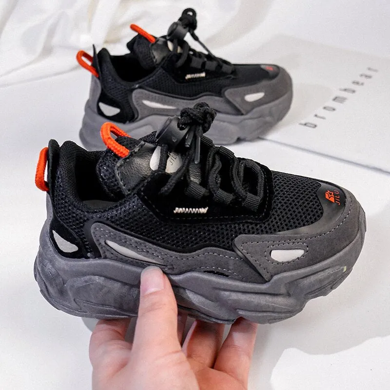Children Shoes Clunky Sneakers Breathable Mesh Running Sports Shoes