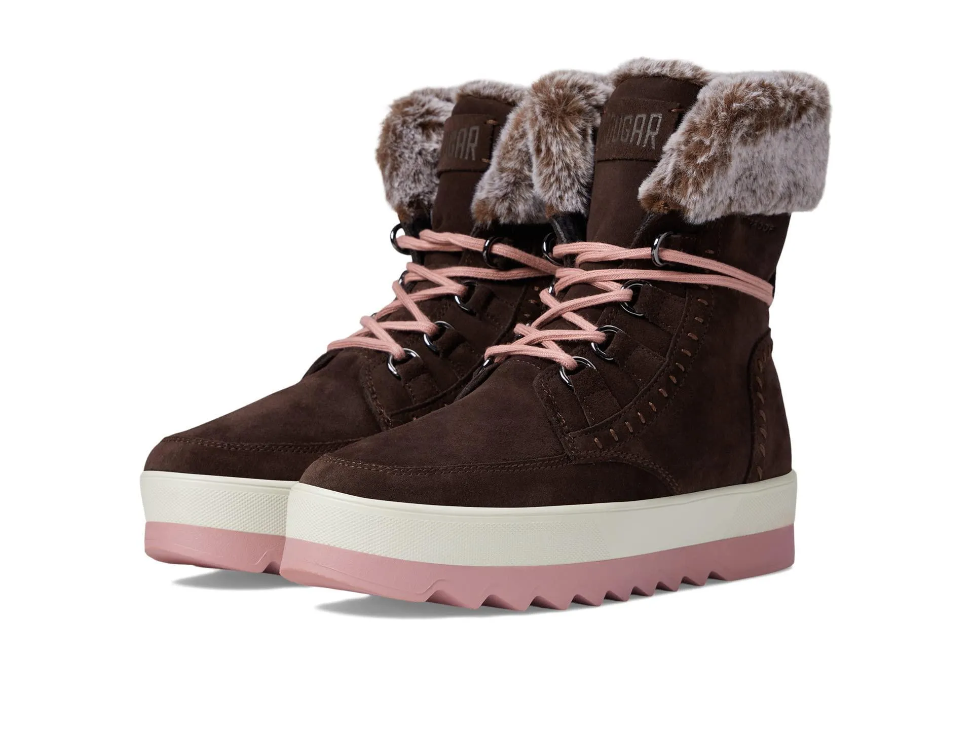 Cougar Women's Vanetta Cocoa Suede Size 6 Premium Faux Fur Mid Boot