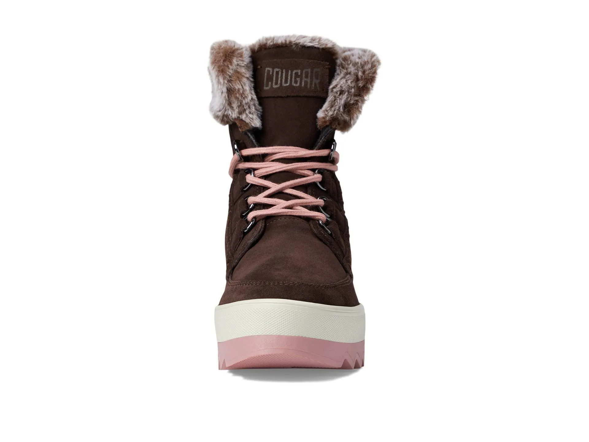 Cougar Women's Vanetta Cocoa Suede Size 6 Premium Faux Fur Mid Boot