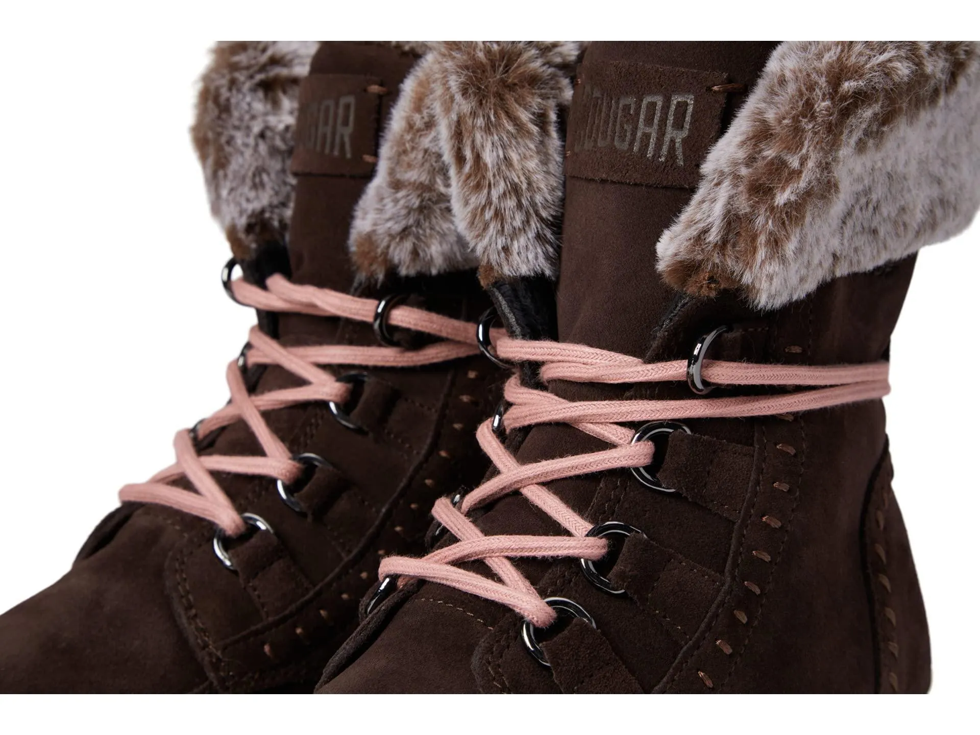 Cougar Women's Vanetta Cocoa Suede Size 6 Premium Faux Fur Mid Boot
