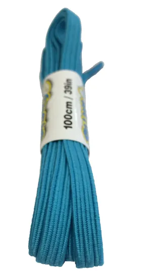 Elastic Light Blue Shoelaces - 8mm wide