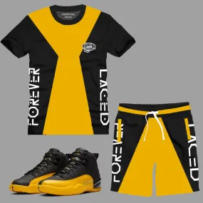 Forever Laced Short Set to match Retro Jordan 12 University Gold