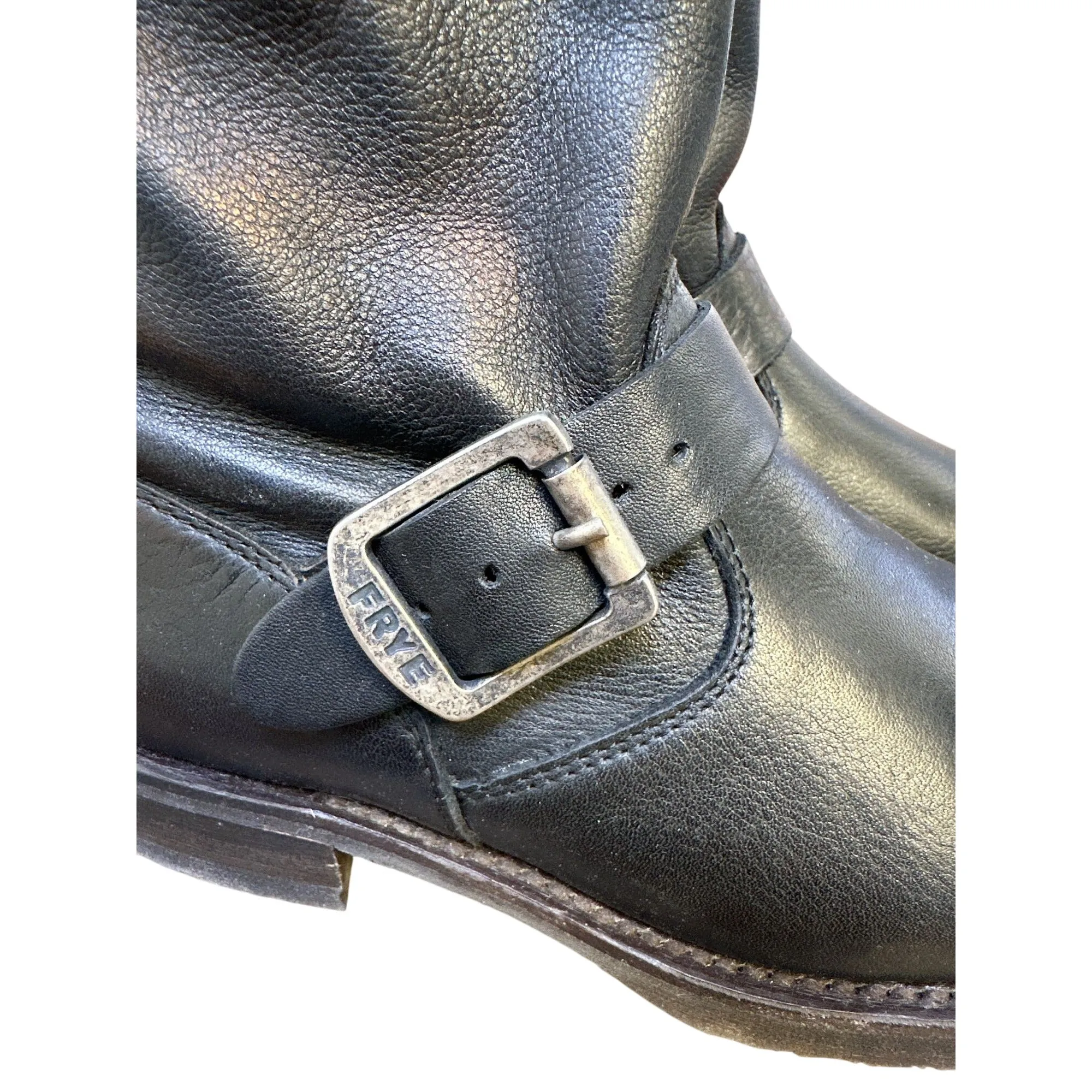 Frye Black Leather Harness Boots Size 5.5