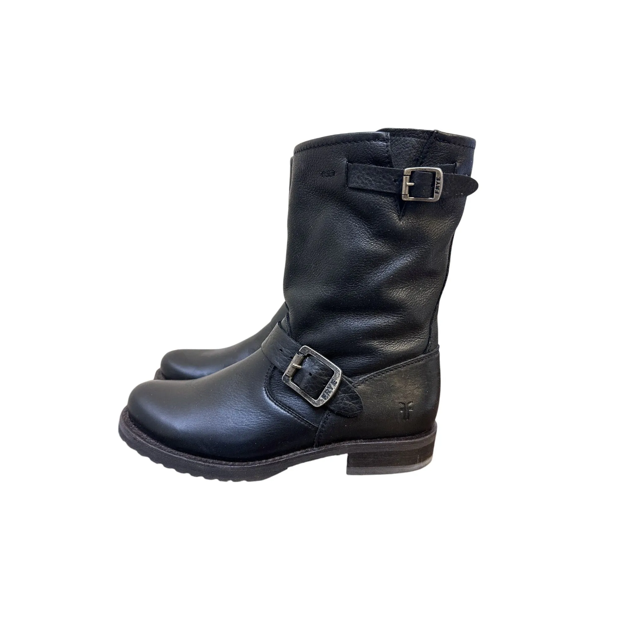 Frye Black Leather Harness Boots Size 5.5