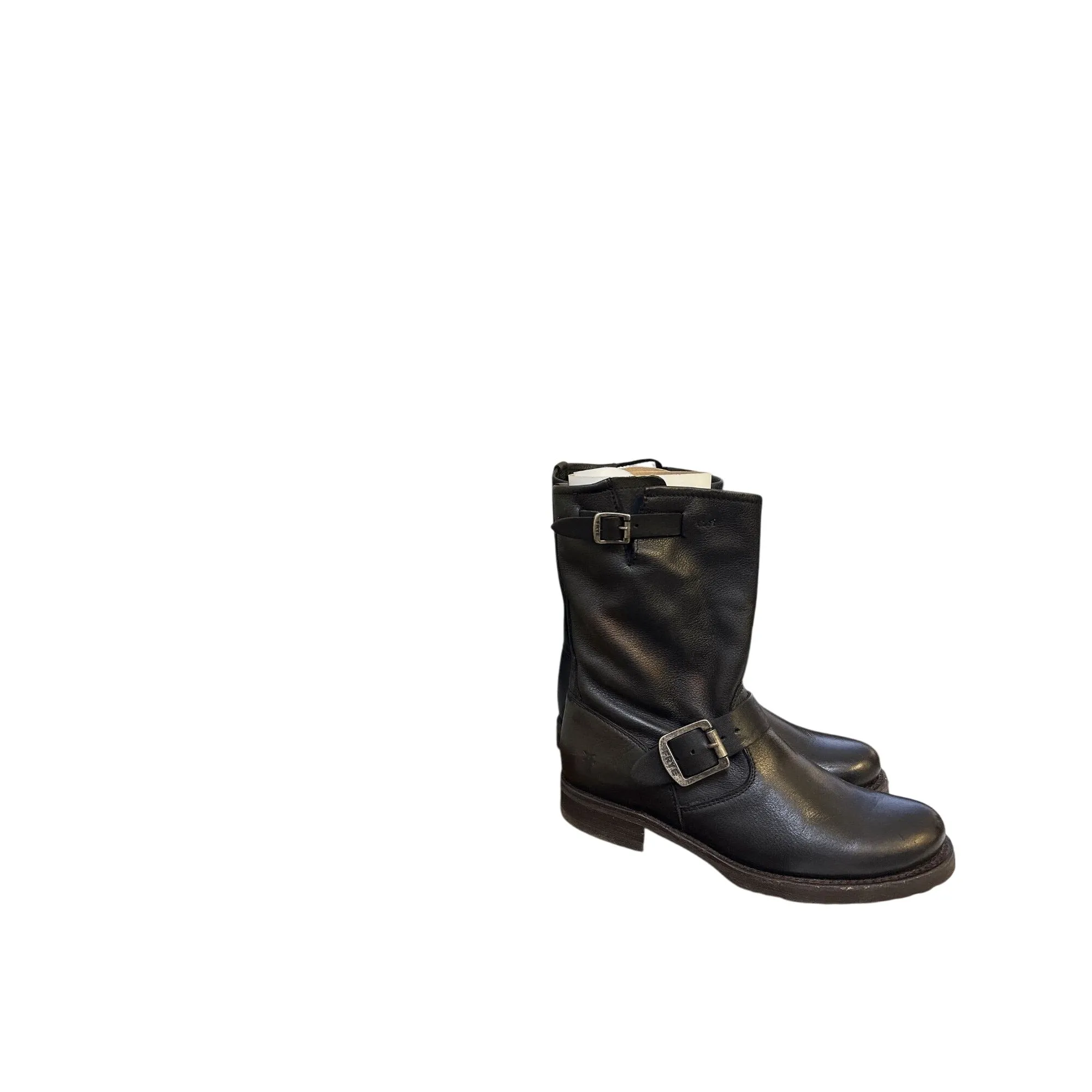 Frye Black Leather Harness Boots Size 5.5