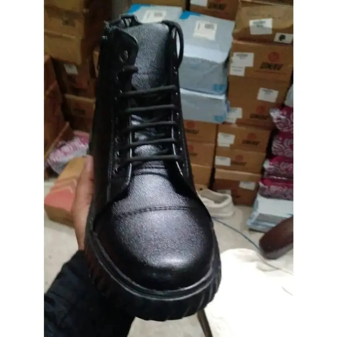 Men's Korean Style High Top Casual Shoes For Men (Black)