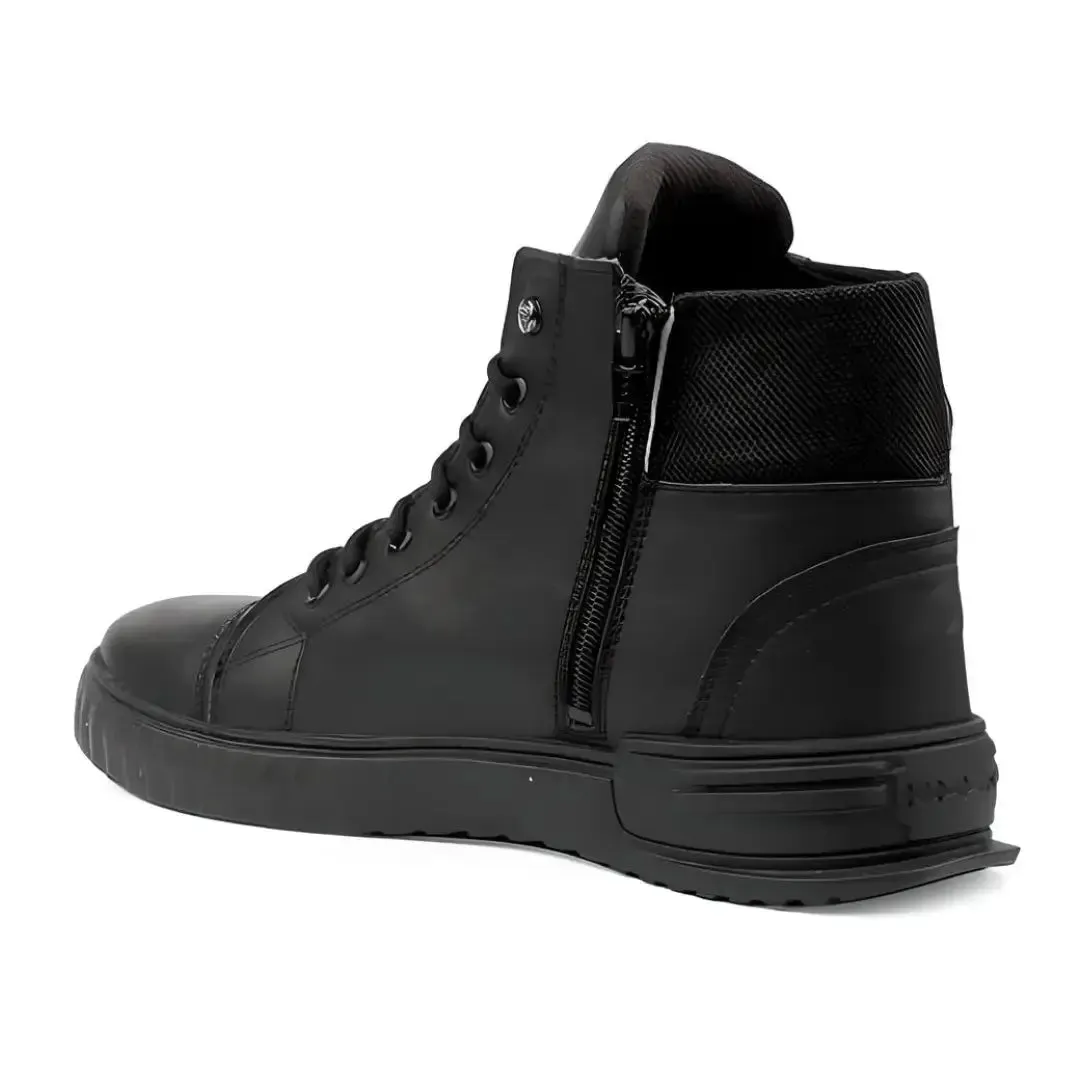Men's Korean Style High Top Casual Shoes For Men (Black)