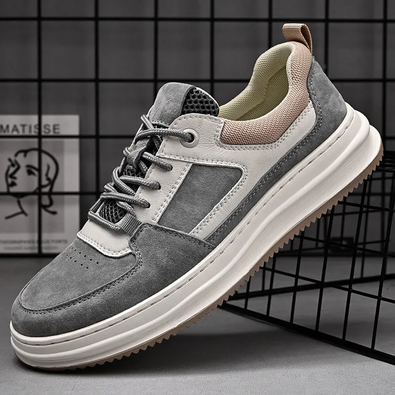 Men's Leather Breathable Casual Sneakers