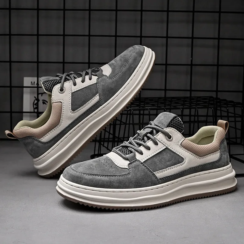 Men's Leather Breathable Casual Sneakers