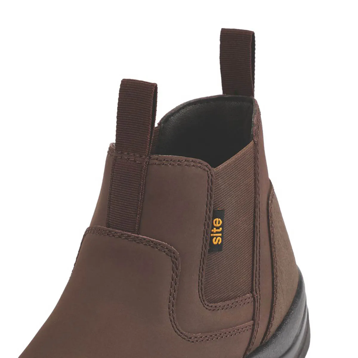 Mens Safety Dealer Boots Brown Steel Toe Slip On Ankle Comfort Durable Size 7