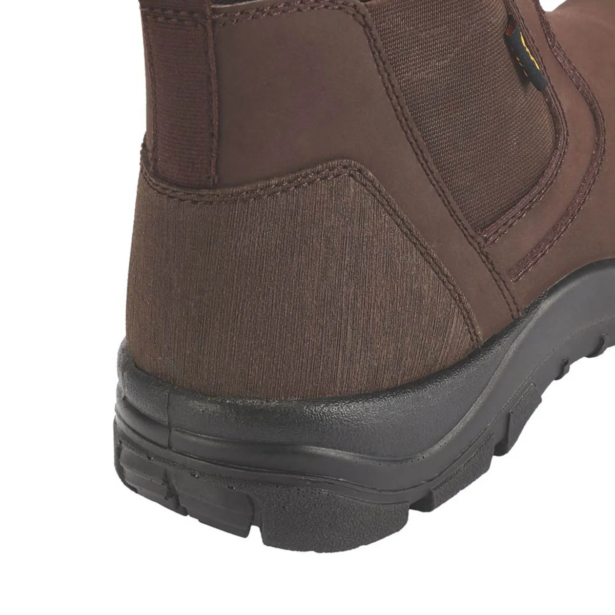 Mens Safety Dealer Boots Brown Steel Toe Slip On Ankle Comfort Durable Size 7