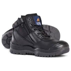 Mongrel Black Zip Sided Lace Up Steel Cap Safety Boot With Scuff Cap (461020) (Pre Order)