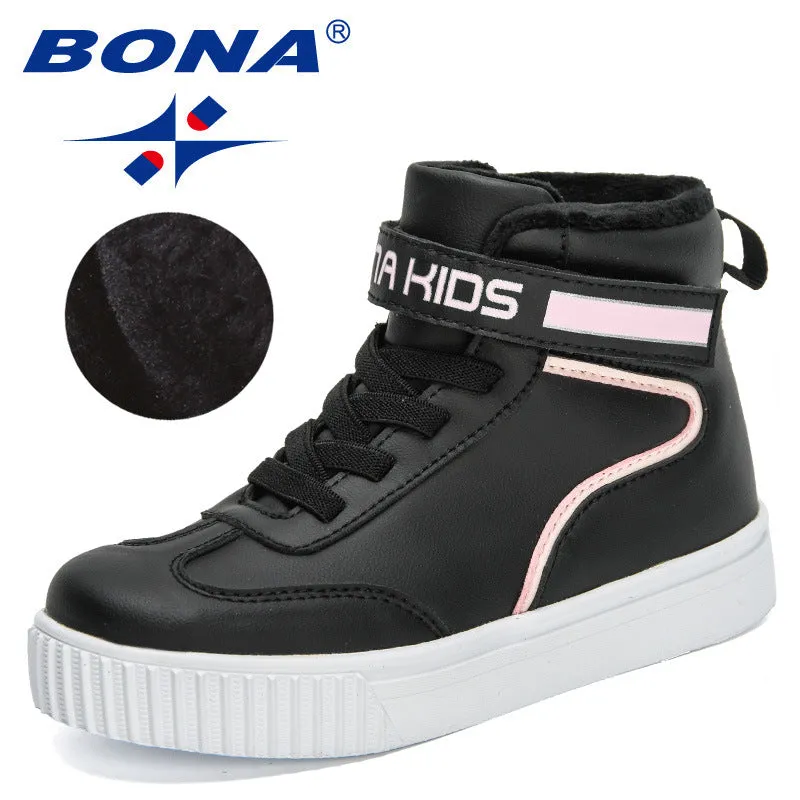 New Designers Winter Warm Snow Boots Children High Top Plush Shoes