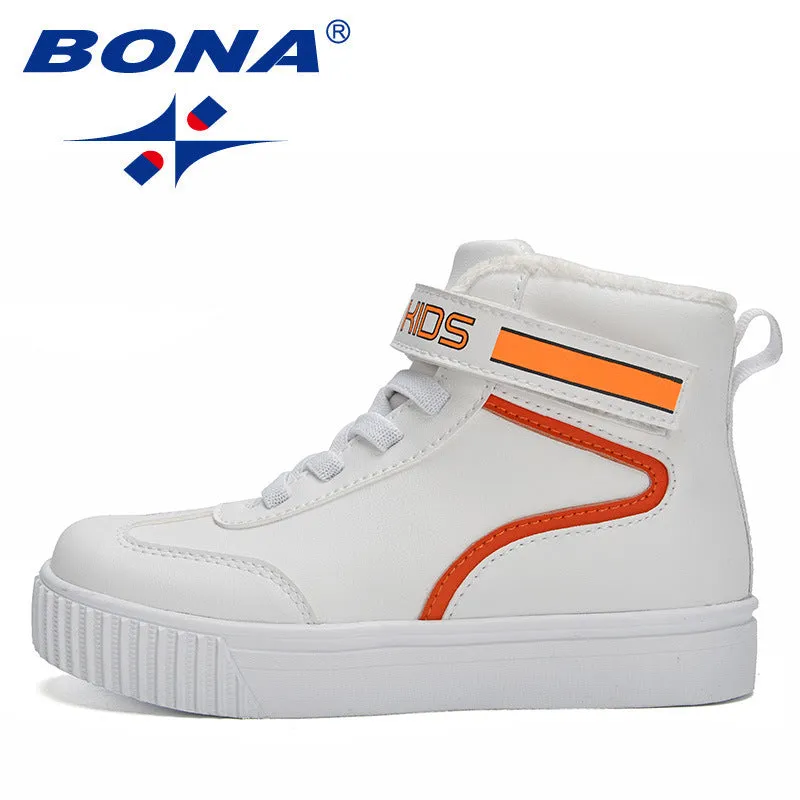 New Designers Winter Warm Snow Boots Children High Top Plush Shoes