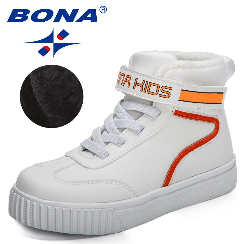 New Designers Winter Warm Snow Boots Children High Top Plush Shoes