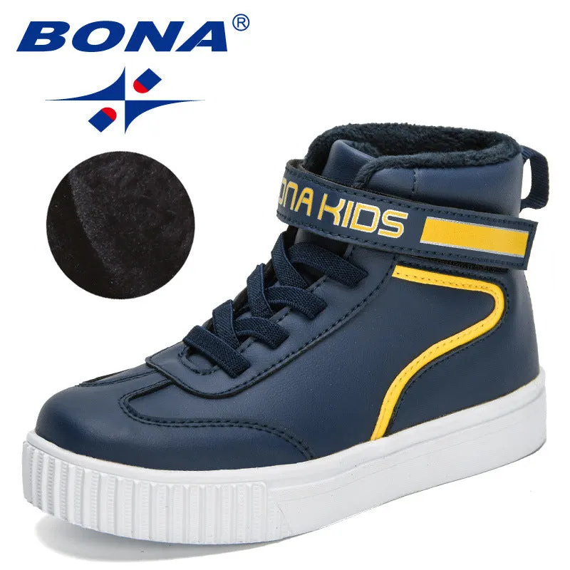 New Designers Winter Warm Snow Boots Children High Top Plush Shoes