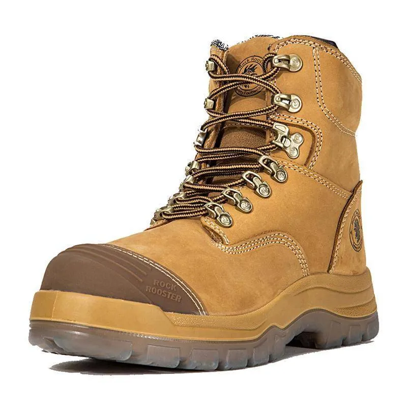 ROCKROOSTER SAFETY BOOTS KIMBERLY ZIP SIDE NUBUCK LEATHER PU/TPU SOLE Size 10-(44)