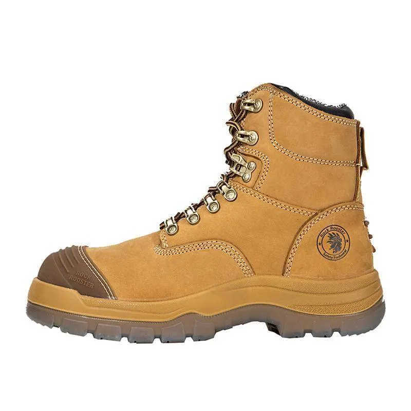 ROCKROOSTER SAFETY BOOTS KIMBERLY ZIP SIDE NUBUCK LEATHER PU/TPU SOLE Size 10-(44)
