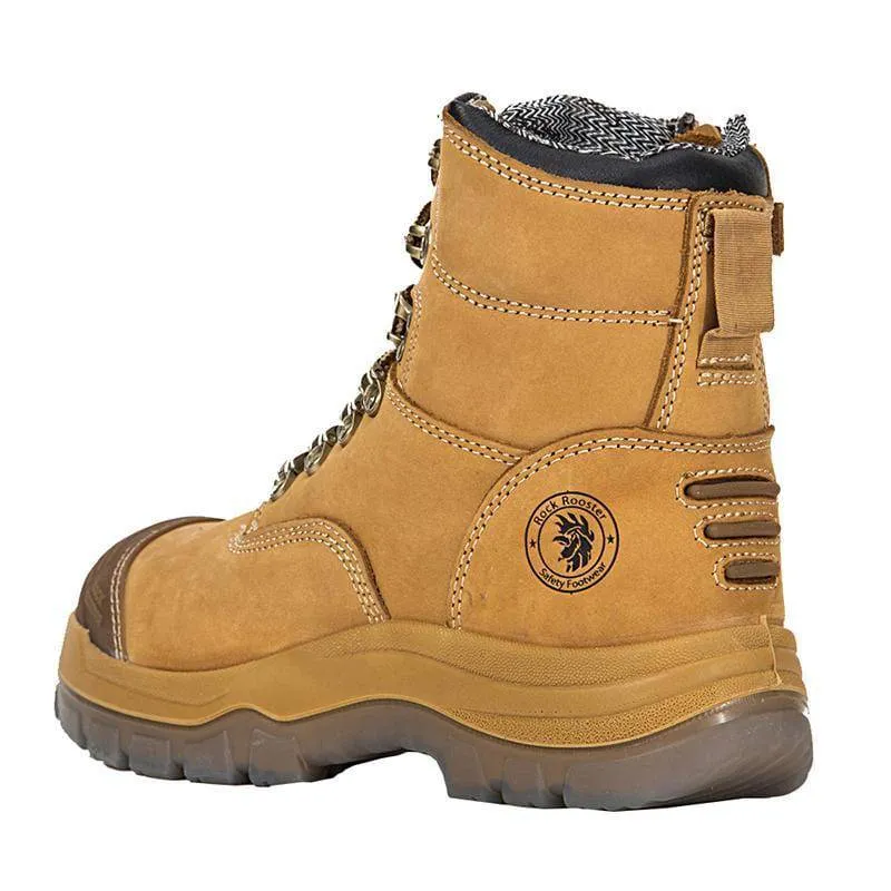 ROCKROOSTER SAFETY BOOTS KIMBERLY ZIP SIDE NUBUCK LEATHER PU/TPU SOLE Size 10-(44)