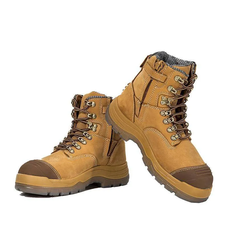 ROCKROOSTER SAFETY BOOTS KIMBERLY ZIP SIDE NUBUCK LEATHER PU/TPU SOLE Size 10-(44)