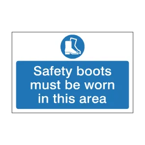 Safety Boots Must Be Worn Safety Sign