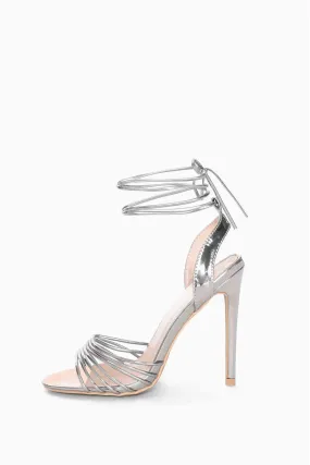 Silver Strappy High-Heels