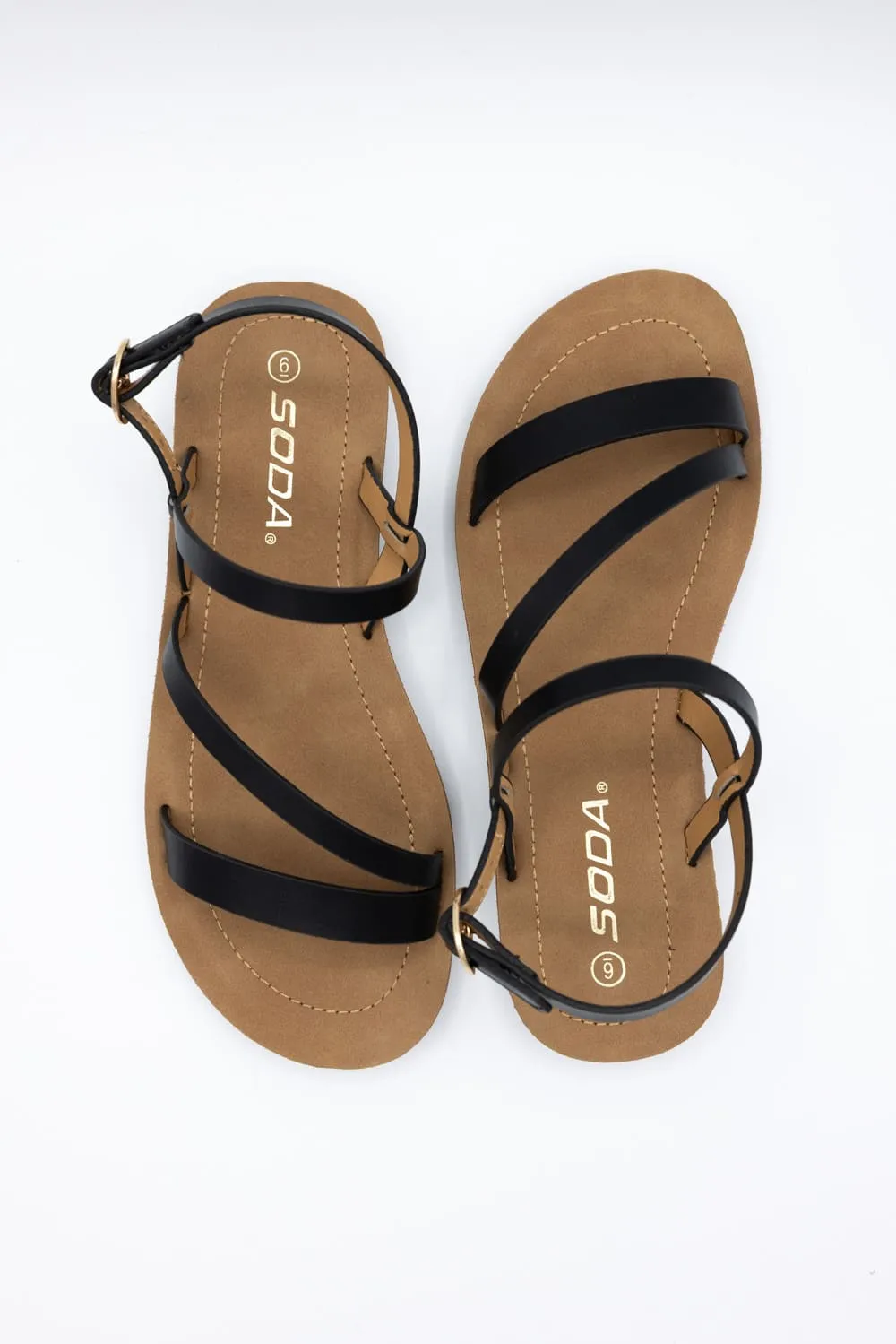 Soda Enfold Sandals for Women in Black | ENFOLD-S BLACK