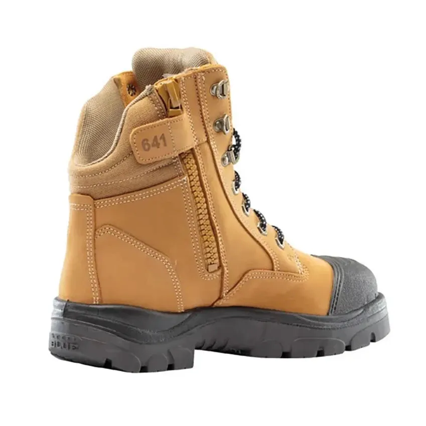 Steel Blue Wheat Southern Cross GraphTEC Zip Sided Lace Up Steel Toe Cap Safety Boot With Graphene Scuff Cap (319641) (Pre-Order)