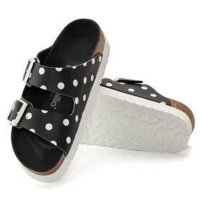 Women's Birkenstock Papillio Arizona Platform Birko-Flor Color: Black White Dots