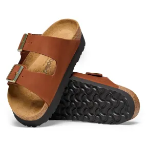 Women's Birkenstock Papillio Arizona Platform Nubuck Leather Color: Pecan
