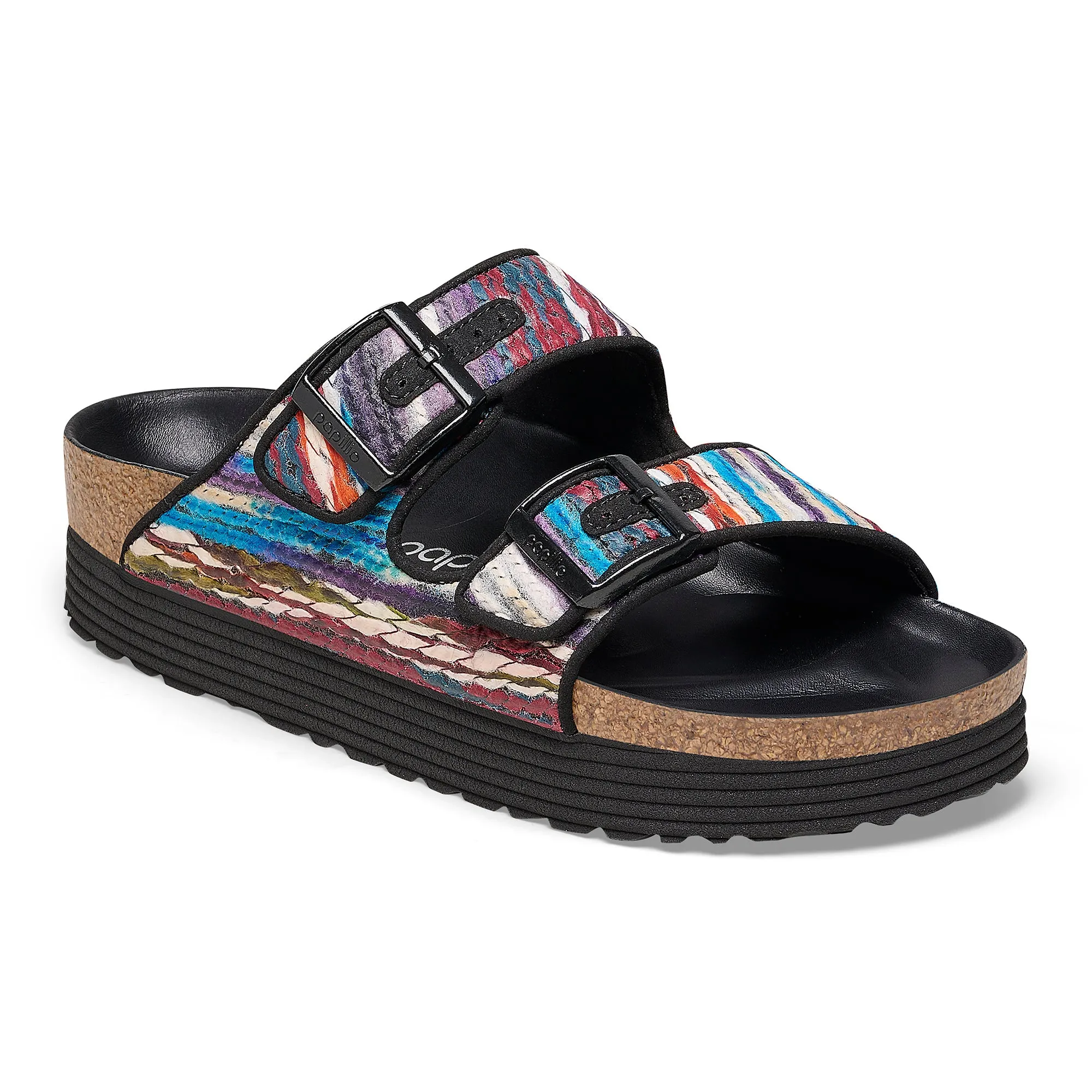 Women's Birkenstock Papillio Platform Textile Color: Multi Turquoise